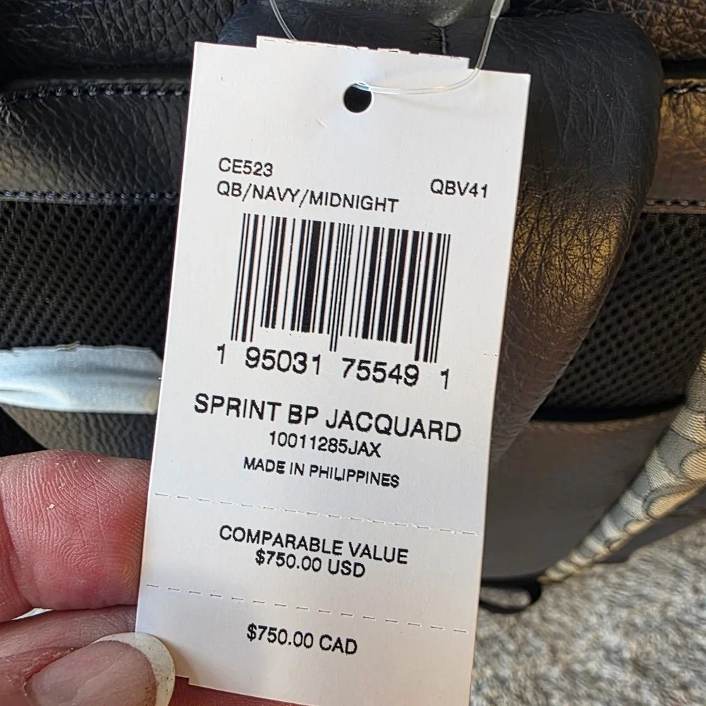 Coach Sprint‎ Backpack Signature Jacquard QB Navy Midnight CE523 NEW WITH TAGS